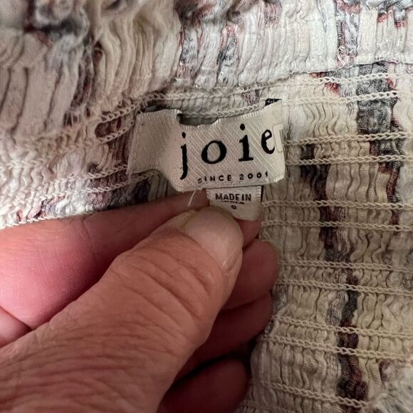 Joie Benison Smocked Square Neck Puff Sleeve Top-Women Sz S - Picture 9 of 9